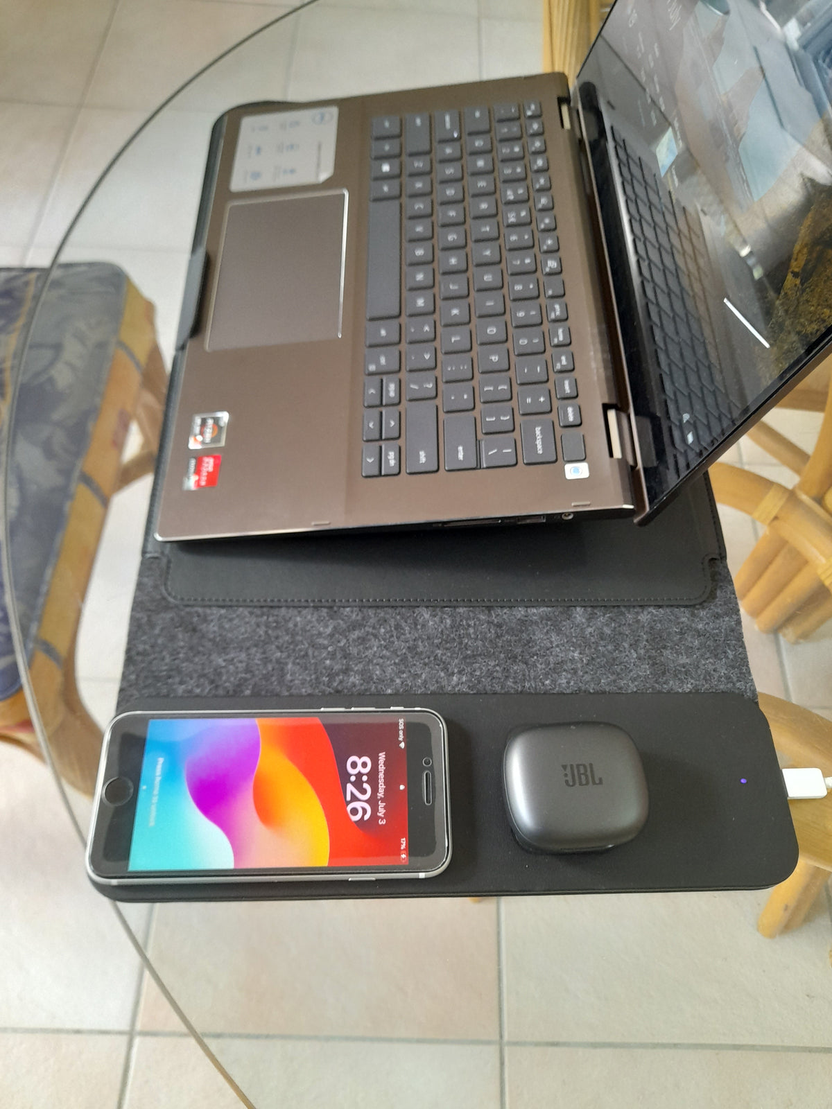 4 in 1 Wireless Charging Laptop Sleeve 13"-17" Charge 2 Devices at Once, Multipurpose Sleeve Plus Mousepad Waterproof Surface, USB-C Port, Front Pocket Sleeve