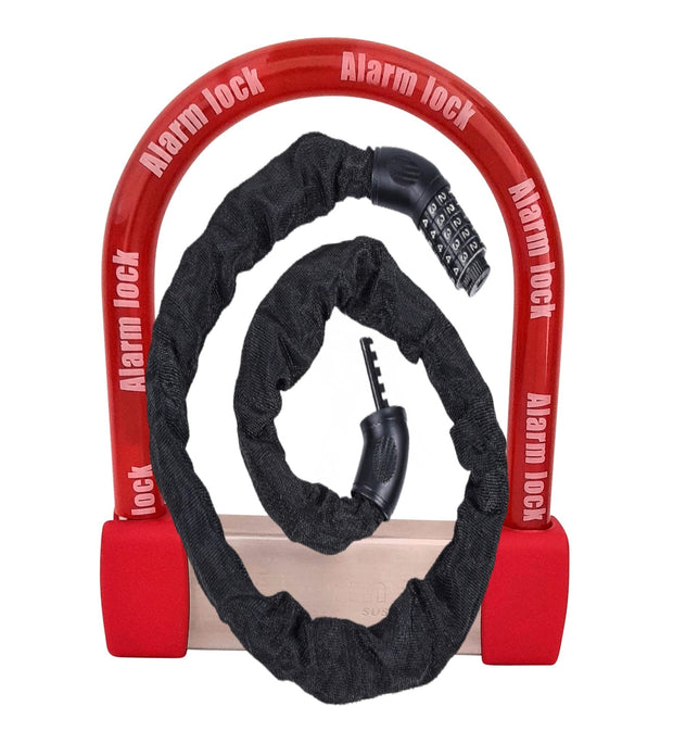 Bike Lock Heavy Duty Alarm U Lock and Combination Chain Lock