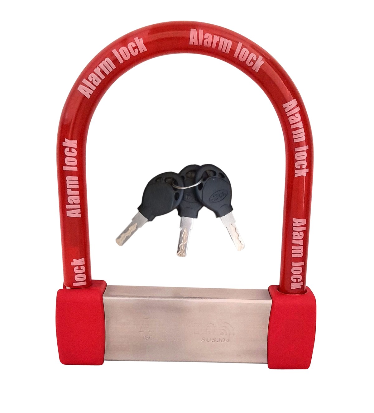 EnzZone Bike Locks Heavy Duty - Anti Theft U Lock for Bicycle 16mm(3/4") Stainless Steel with Audible High Pitched Alarm Weather Proof 3 Keys