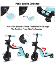 ONLY AVAILABLE in the USA. 3 in 1 Kids Tricycle/Baby Balance Bike and Kids Scooter. Tricycle for Toddlers 18-60 Months, Bike for Toddlers. Converts from a Balanced Bike/Scooter/Trike. Easy Push Button Settings.